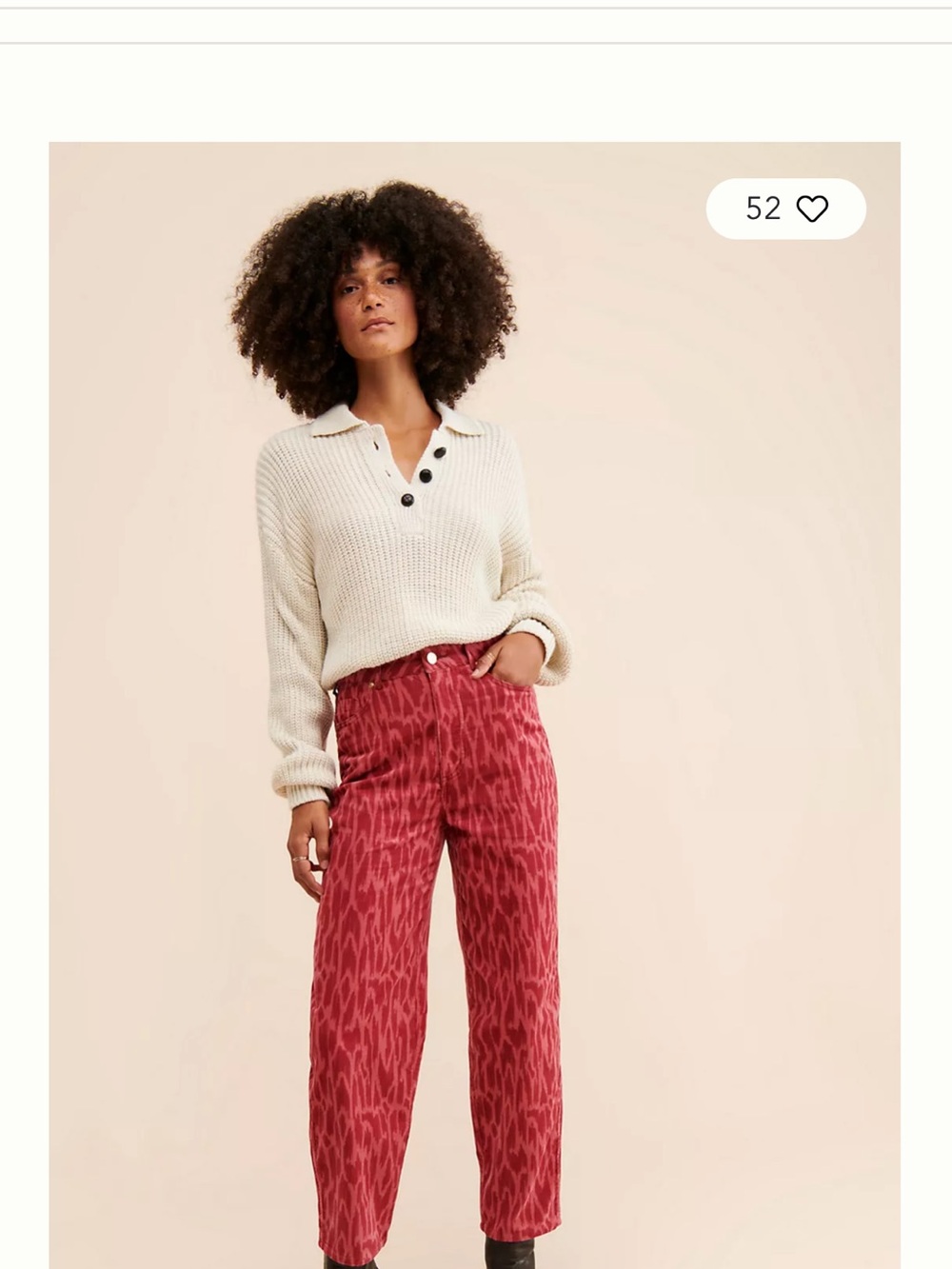 Scotch & Soda Red Patterned Corduroy Jeans